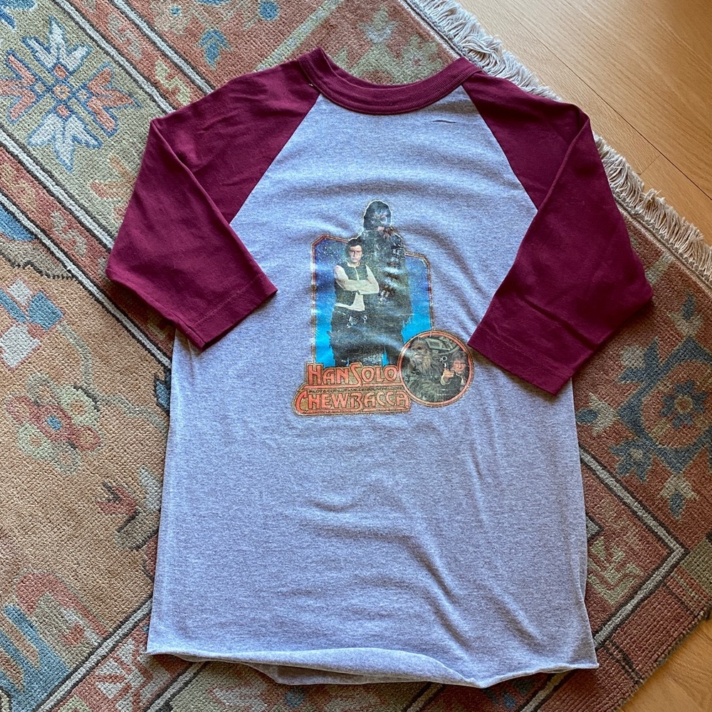 Vintage STAR WARS Han Solo & Chewbacca Raglan Shirt!